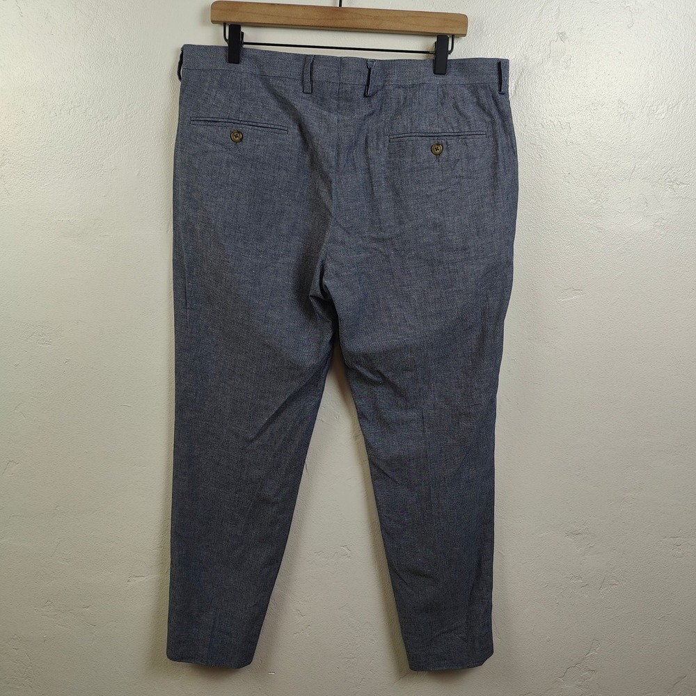 J.Crew Ludlow Slim Pants 34x32 Blue Cotton Linen Blend Tapered Business Casual - Picture 5 of 12